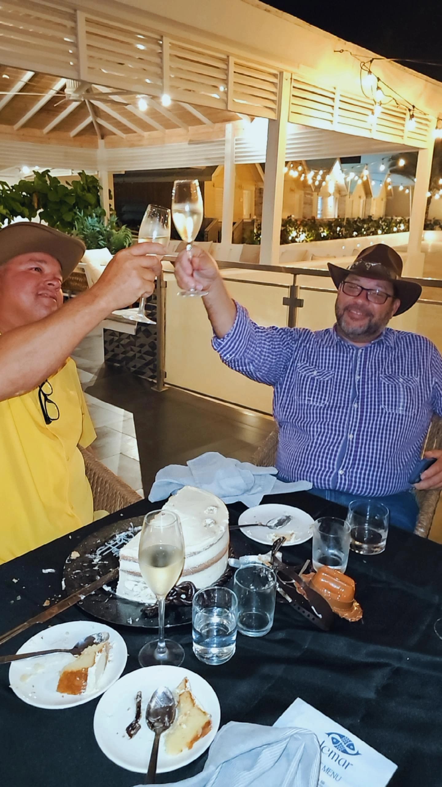 Tour guests enjoying meal